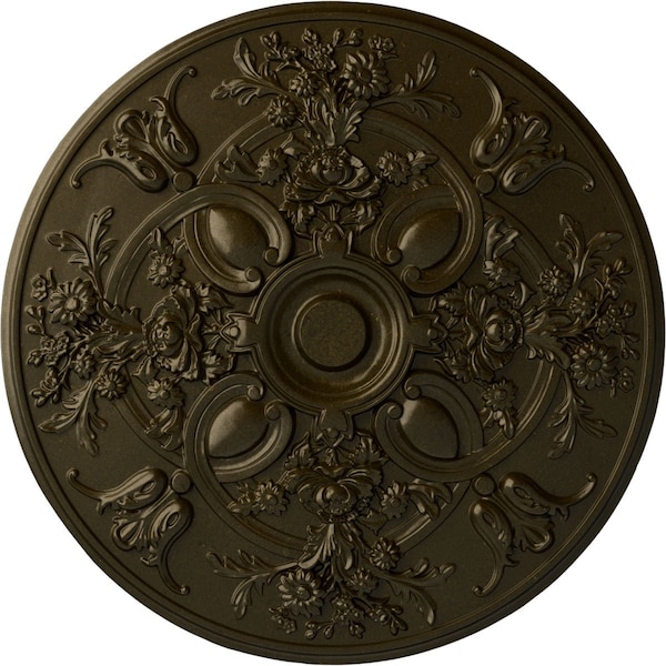 Ekena Millwork Baile Ceiling Medallion (Fits Canopies up to 6"), Hand-Painted Green Gold, 31 1/4"OD x 2 1/4"P CM31BAGGS - main